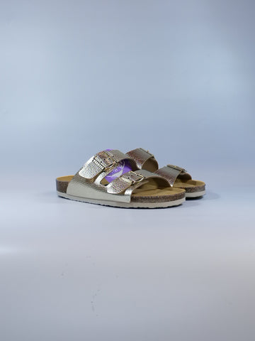 PLAKTON - CIABATTA DONNA LAMINATO DORATO CON FASCE REGOLABILI 180010