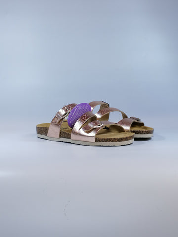 PLAKTON - CIABATTA DONNA LAMINATA ROSA CON DUE FASCE REGOLABILI 181210