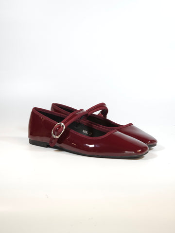 dalzoppo.it - BALLERINA IN VERNICE BORDEAUX CON CINTURINO 68QG