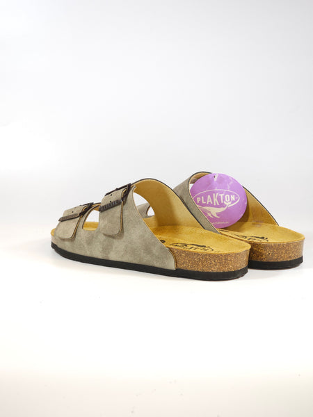 PLAKTON - CIABATTA UNISEX GRIGIA CORZO CON FASCIA DOPPIA REGOLABILE 175857