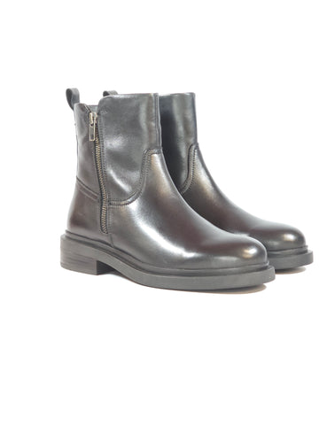 KAMMI - STIVALETTO IN PELLE NERA MORBIDA CON ZIP INTERNA PER DONNA 11362