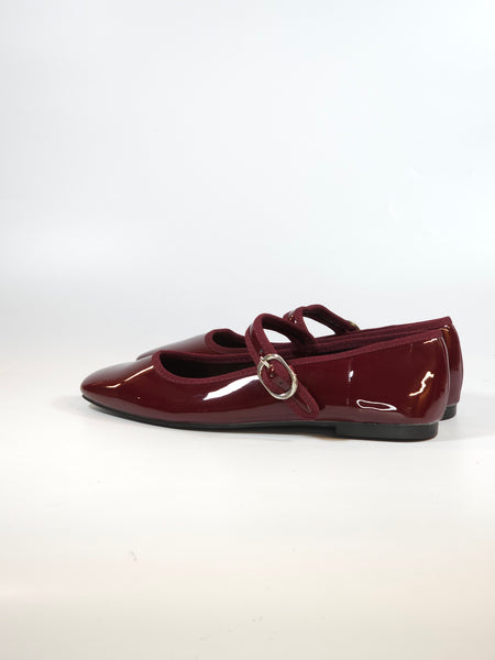 dalzoppo.it - BALLERINA IN VERNICE BORDEAUX CON CINTURINO 68QG