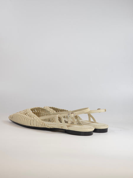 dalzoppo.it - SLINGBACK PER DONNA BEIGE INTRECCIATA IN SIMILPELLE M6200