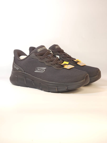 SKECHERS - SCARPA DA GINNASTICA NERO GRIGIO ANTRACITE  SLIP INS SENZA UTILIZZARE LE MANI PER UOMO 118113