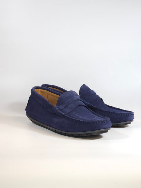dalzoppo.it - MOCASSINO CAR SHOES UOMO IN PELLE SCAMOSCIATA BLU 02 MADE IN ITALY