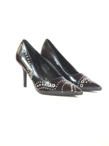 dalzoppo.it - SCARPA DÉCOLLETÉ NERO CON BORCHIE E CON TACCO 8 CM PER DONNA G12