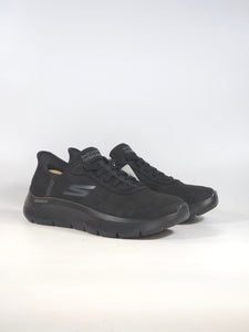 SKECHERS - SCARPA DA GINNASTICA NERA IN TESSUTO INVERNALE SLIP INS SENZA USARE LE MANI CON MEMORY FOAM PER DONNA 124837