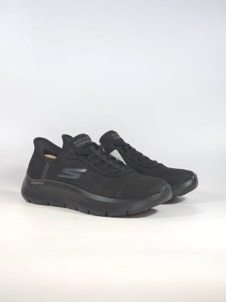 SKECHERS - SCARPA DA GINNASTICA NERA IN TESSUTO INVERNALE SLIP INS SENZA USARE LE MANI CON MEMORY FOAM PER DONNA 124837
