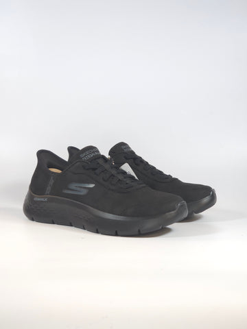 SKECHERS - SCARPA DA GINNASTICA NERA IN TESSUTO INVERNALE SLIP INS SENZA USARE LE MANI CON MEMORY FOAM PER DONNA 124837