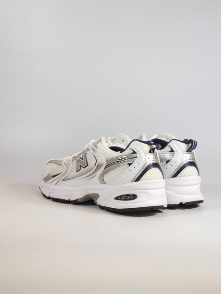 NEW BALANCE - SCARPA DA GINNASTICA 530 UNISEX MODA BIANCA ARGENTO E BLU SG