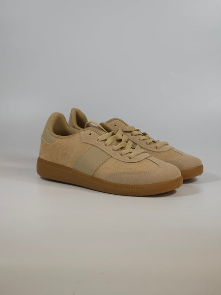 dalzoppo.it - SCARPA SNEAKERS SCAMOSCIATA BEIGE KHAKI CON SUOLA AMBRATA PER DONNA 8918