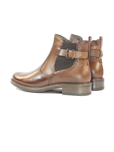 KAMMI - STIVALETTO IN PELLE MARRONE CON DETTAGLI FIBIETTA E CODA DI RONDIN CON TACCO 3 CM 3154