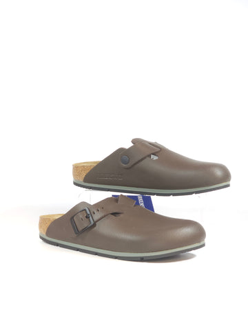 BIRKENSTOCK - CIABATTA CHIUSA BOSTON PRO CON PLANTARE IN PELLE MARRONE SOFT JAVA