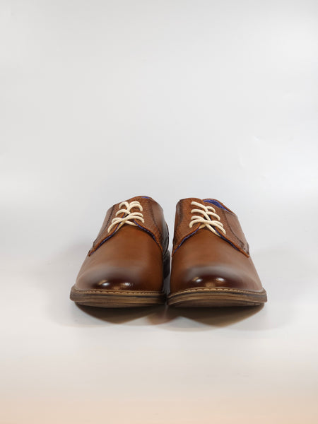 dalzoppo.it - SCARPA ELEGANTE ALLACCIATA CUOIO MARRONE CON DETTAGLI LAVORATI PER UOMO Y193