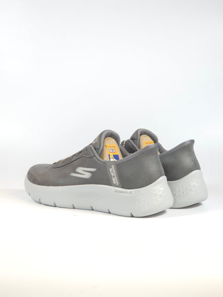 SKECHERS - SCARPA DA GINNASTICA CHARCOAL GRIGIO SCURO IN TESSUTO INVERNALE SLIP INS SENZA USARE LE MANI CON MEMORY FOAM PER DONNA 124837