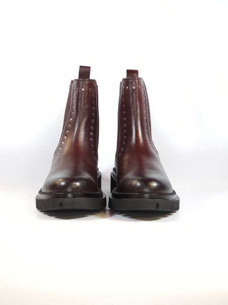 dalzoppo.it - STIVALETTO BEATLES IN PELLE BORDEAUX CON BORCHIETTE ED ELASTICI LATERALI PER DONNA 9054