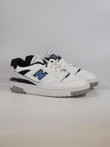 NEW BALANCE - SCARPA DA GINNASTICA 550 BIANCA E BLU IN PELLE UNISEX EF