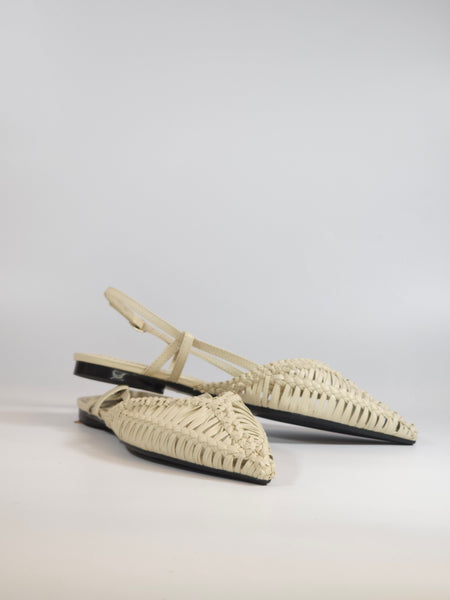 dalzoppo.it - SLINGBACK PER DONNA BEIGE INTRECCIATA IN SIMILPELLE M6200
