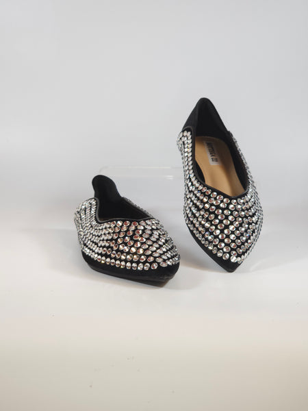 dalzoppo.it - BALLERINA IN VELLUTO NERO CON STRASS PER DONNA RY96
