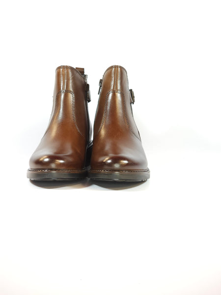 KAMMI - STIVALETTO IN PELLE MARRONE CON DETTAGLI FIBIETTA E CODA DI RONDIN CON TACCO 3 CM 3154