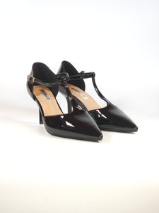 dalzoppo.it - SCARPA TANGHERA CON CINTURINO A T IN VERNICE NERA CON TACCO 7 CM PER DONNA MBA175