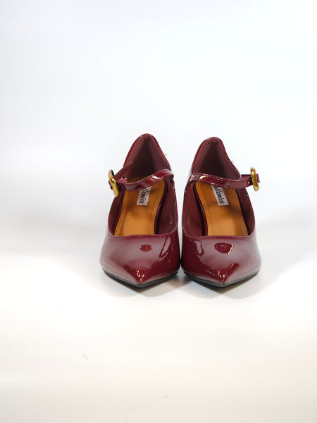 dalzoppo.it - SCARPA IN VERNICE BORDEAUX CON CINTURINO E TACCO 7 CM PER DONNA 85QG