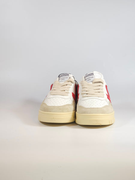 VICTORIA - SCARPA SNEAKERS IN PELLE BIANCA, ROSSA E BLU PER DONNA 257101