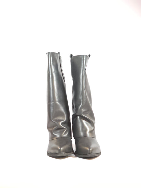 KAMMI - STIVALE TEXANO NERO IN PELLE CON RISVOLTO 80