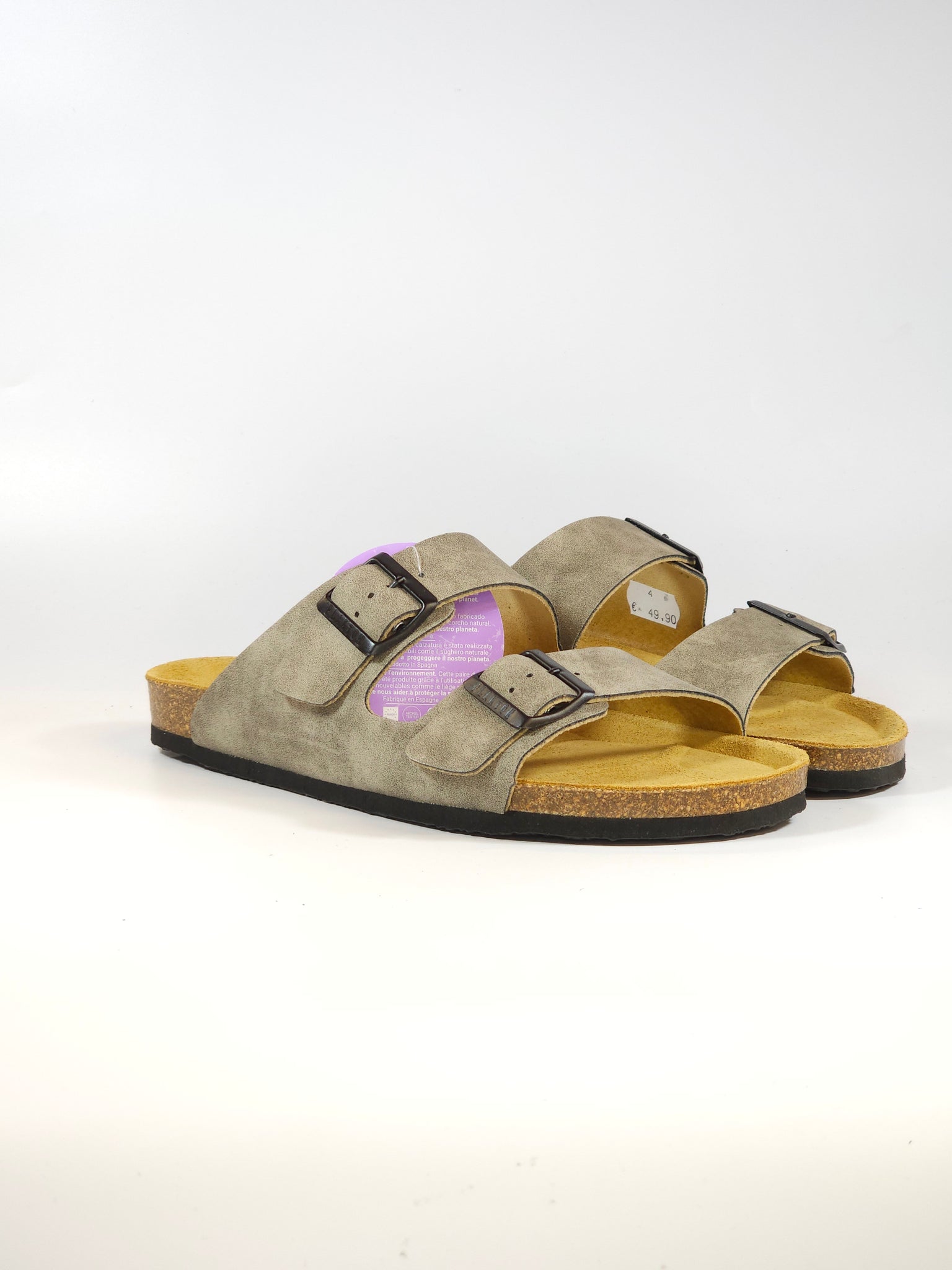 PLAKTON - CIABATTA UNISEX GRIGIA CORZO CON FASCIA DOPPIA REGOLABILE 175857