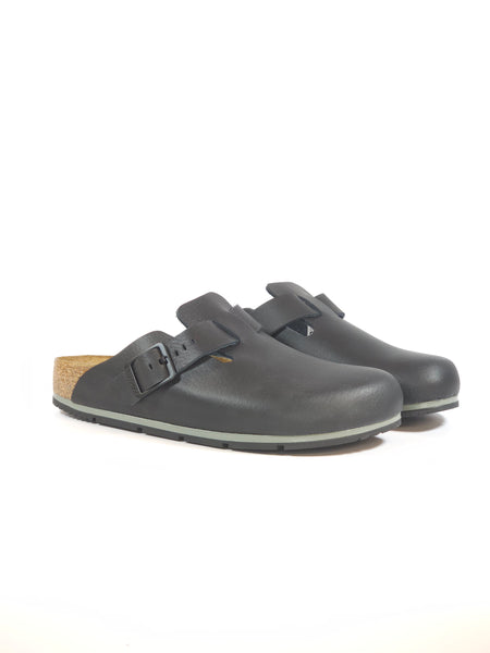 BIRKENSTOCK - CIABATTA CHIUSA BOSTON PRO CON PLANTARE IN PELLE NERO BLACK