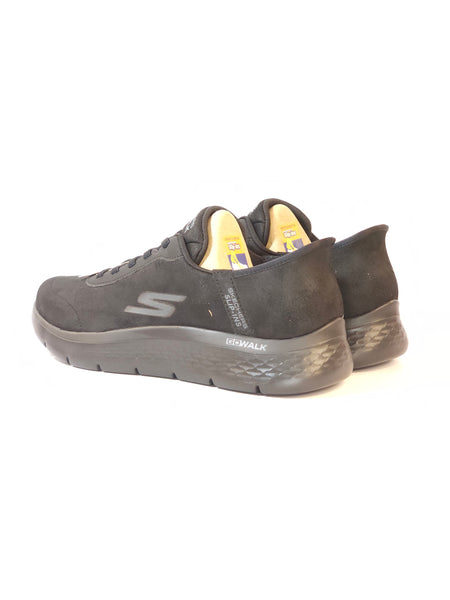 SKECHERS - SCARPA DA GINNASTICA NERA SCAMOSCIATA SLIP INS SENZA UTILIZZARE LE MANI PER UOMO 216326