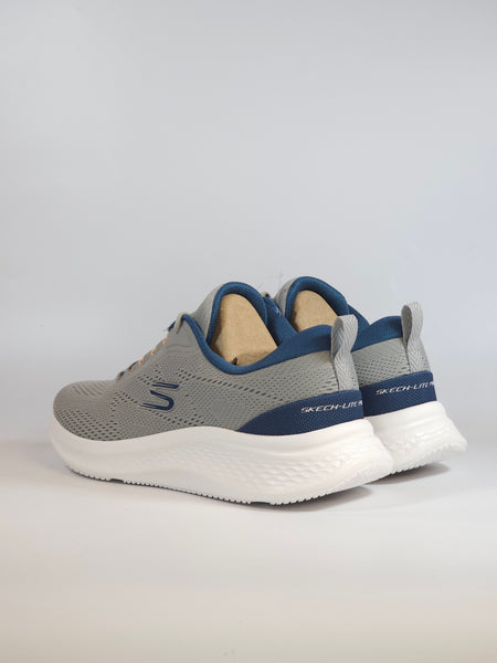 SKECHERS - SCARPA DA GINNASTICA GRIGIA SCURA E BLU GO WALK LAVABILE IN LAVATRICE CON MEMORY FOAM PER UOMO 233184