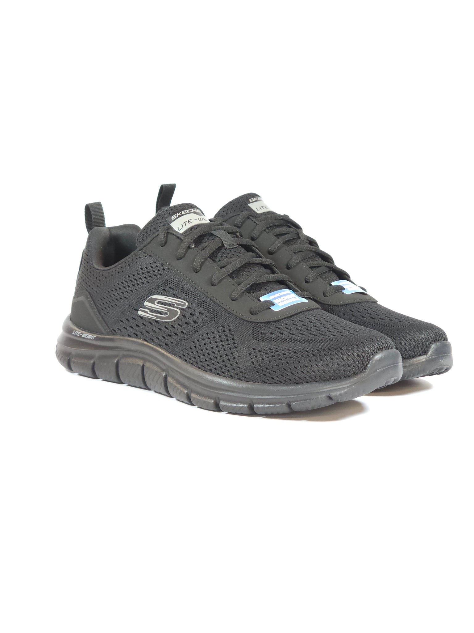 SKECHERS - SCARPA DA GINNASTICA NERA CON SUOLA NERA CON MEMORY EXTRA SQUISHY LAVABILE IN LAVATRICE PER UOMO 232758