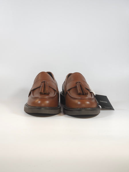 GEOX - MOCASSINO CUOIO MARRONE CON NAPPINE PER DONNA D46WTH