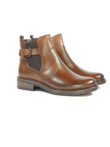 KAMMI - STIVALETTO IN PELLE MARRONE CON DETTAGLI FIBIETTA E CODA DI RONDIN CON TACCO 3 CM 3154