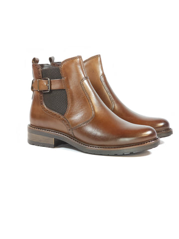 KAMMI - STIVALETTO IN PELLE MARRONE CON DETTAGLI FIBIETTA E CODA DI RONDIN CON TACCO 3 CM 3154