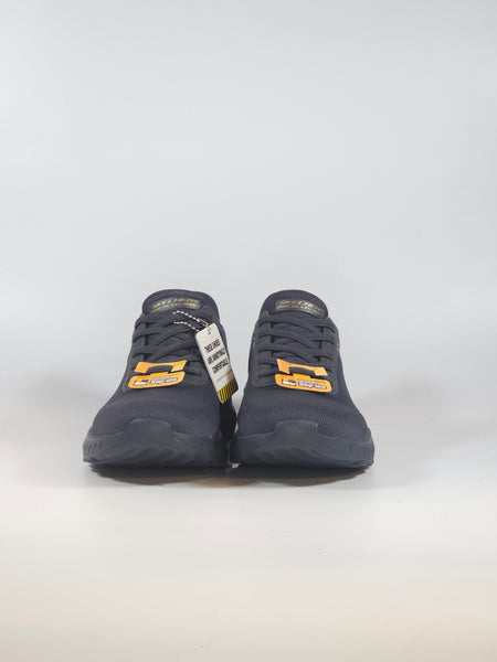 SKECHERS - SCARPA DA GINNASTICA BLU NOTTE CON TESSUTO ELASTICIZZATO SLIP INS SENZA USARE LE MANI CON MEMORY FOAM PER DONNA 117497