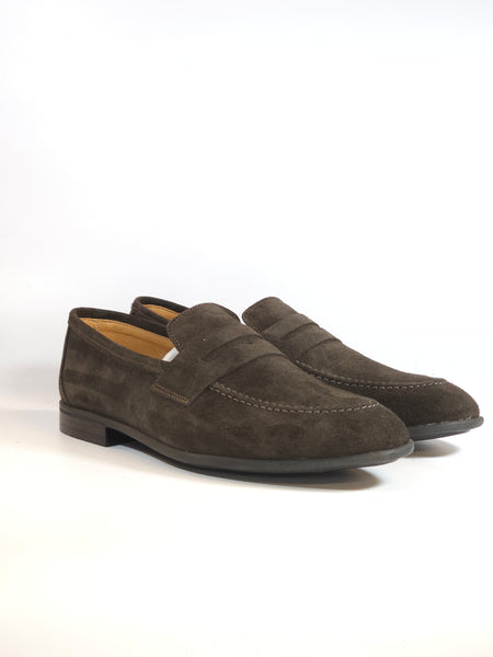 KAMMI - MOCASSINO COLLEGE UOMO IN PELLE SCAMOSCIATA MARRONE TESTA DI MORO 200 MADE IN ITALY