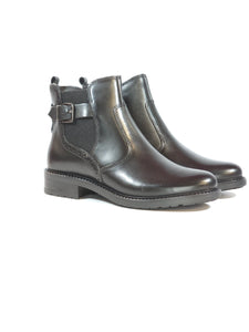 KAMMI - STIVALETTO IN PELLE NERA CON DETTAGLI FIBIETTA E CODA DI RONDIN CON TACCO 3 CM 3154