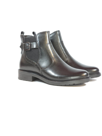 KAMMI - STIVALETTO IN PELLE NERA CON DETTAGLI FIBIETTA E CODA DI RONDIN CON TACCO 3 CM 3154