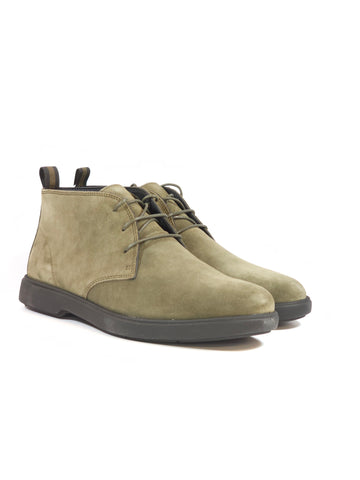 GEOX - STIVALETTO UOMO CON LACCI IN CAMOSCIO MILITARE VERDE CON TECNOLOGIA SPHERICA U56LAD