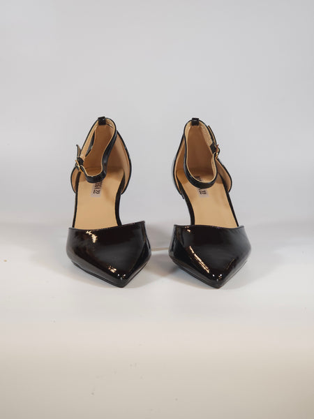 dalzoppo.it - SCARPA DÉCOLLETÉ CON CINTURINO IN VERNICE NERA CON TACCO 7 CM PER DONNA A9-09