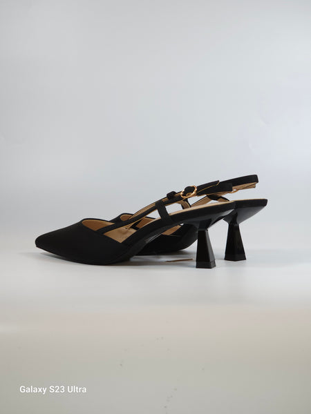 dalzoppo.it - SCARPA SLINGBACK IN RASO NERO CON TACCO DI 6 CM 95-99