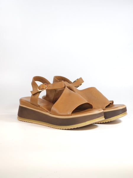 KAMMI - SANDALO PER DONNA IN PELLE CUOIO CON ZEPPA 5 CM 126230935