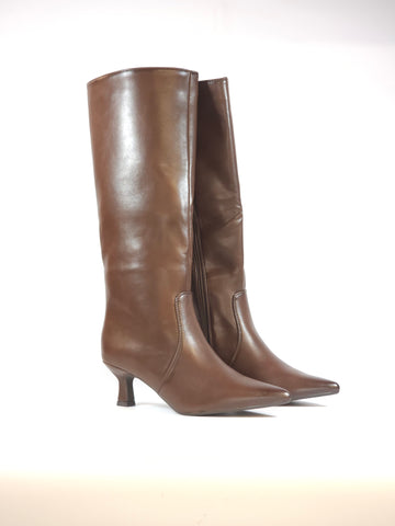 dalzoppo.it - STIVALE MARRONE A PUNTA CON TACCO 6CM CON CERNIERA INTERNA PER DONNA 181-233
