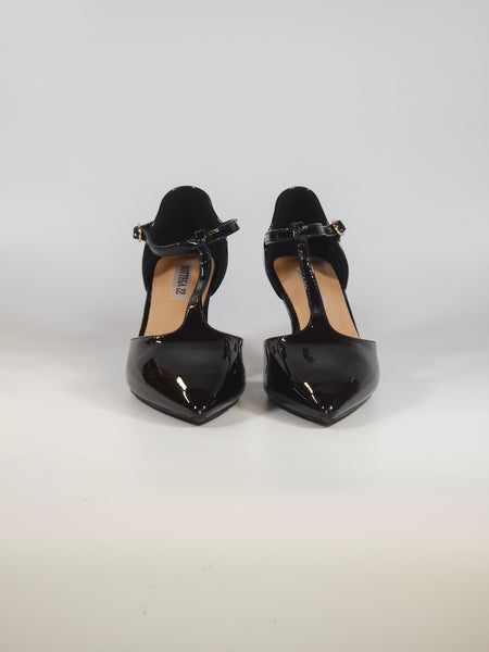 dalzoppo.it - SCARPA TANGHERA CON CINTURINO A T IN VERNICE NERA CON TACCO 7 CM PER DONNA MBA175