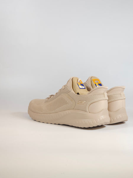 SKECHERS - SCARPA DA GINNASTICA BEIGE NATURALE CON TESSUTO ELASTICIZZATO SLIP INS SENZA USARE LE MANI CON MEMORY FOAM PER DONNA 117497
