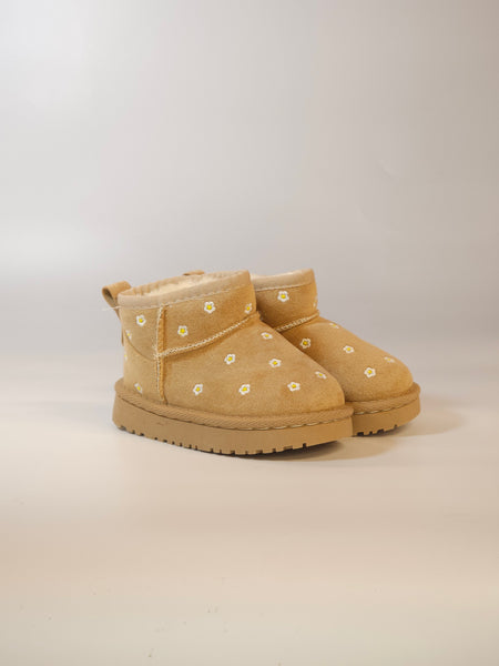 dalzoppo.it - STIVALETTO BEIGE CON FIORELLINI CON PELO INTERNO PER BAMBINI 20406