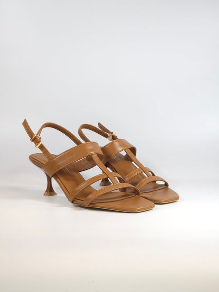 KAMMI - SANDALO PER DONNA IN PELLE CUOIO CON TACCO 5 CM 115261407