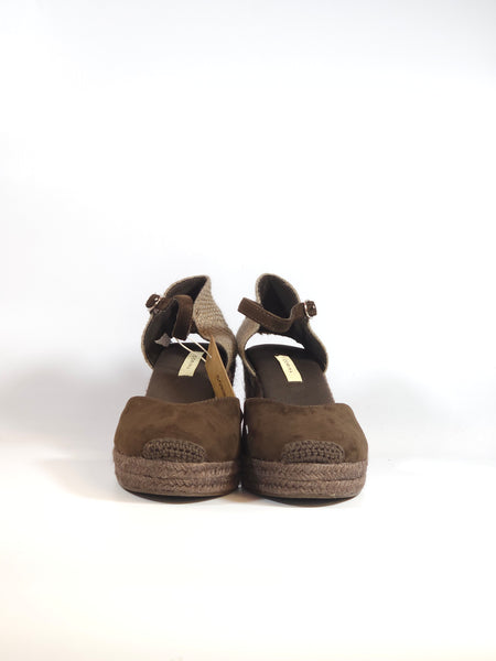 dalzoppo.it - SANDALO ESPADRILLAS MARRONE CAFF CON ZEPPA IN CORDA PER DONNA M6345
